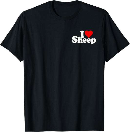 I Love Heart Sheep Livestock T-Shirt - T-Shirt | Black