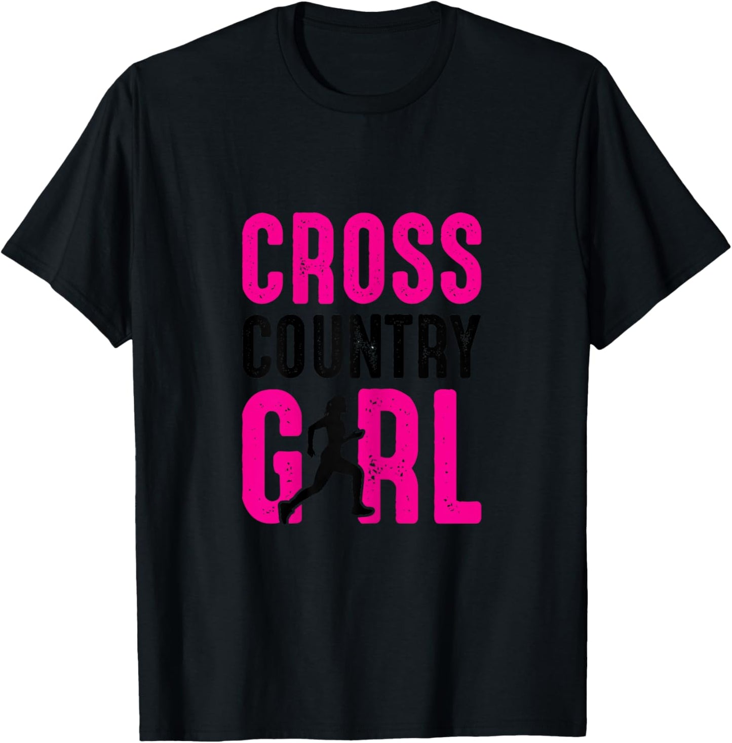 Cross Country Girl Running Jogging Marathon Cute XC Runner T-Shirt - T-Shirt | Black