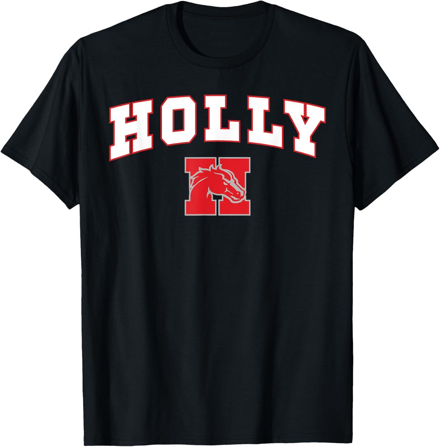 Holly High School Bronchos T-Shirt - T-Shirt | Black
