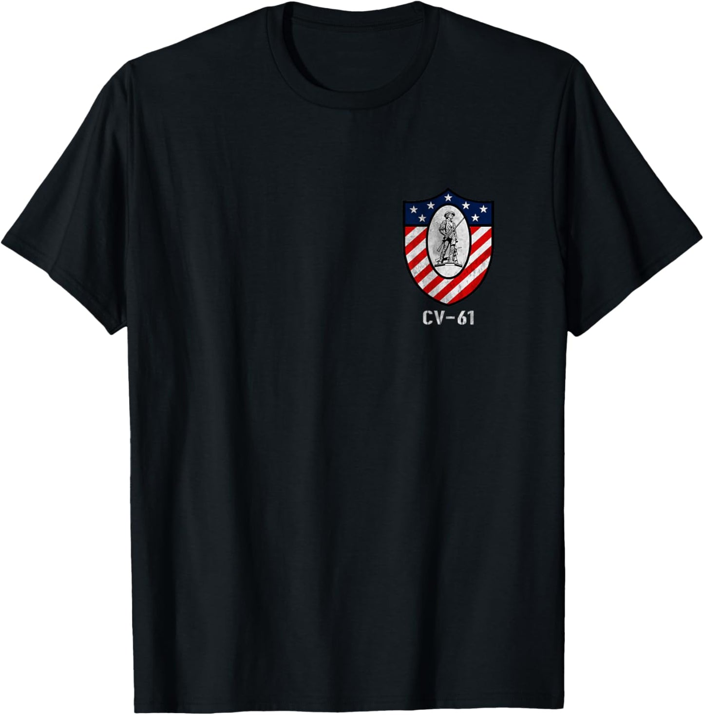 USS Ranger CV-61 Logo Aircraft Carrier Sailor Veteran Papa T-Shirt - T-Shirt | Black