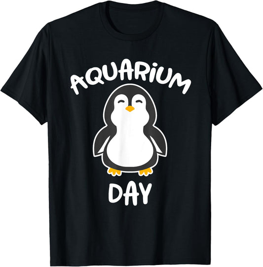 Aquarium Day Penguin - Cute Aquarium School Trip T-Shirt - T-Shirt | Black