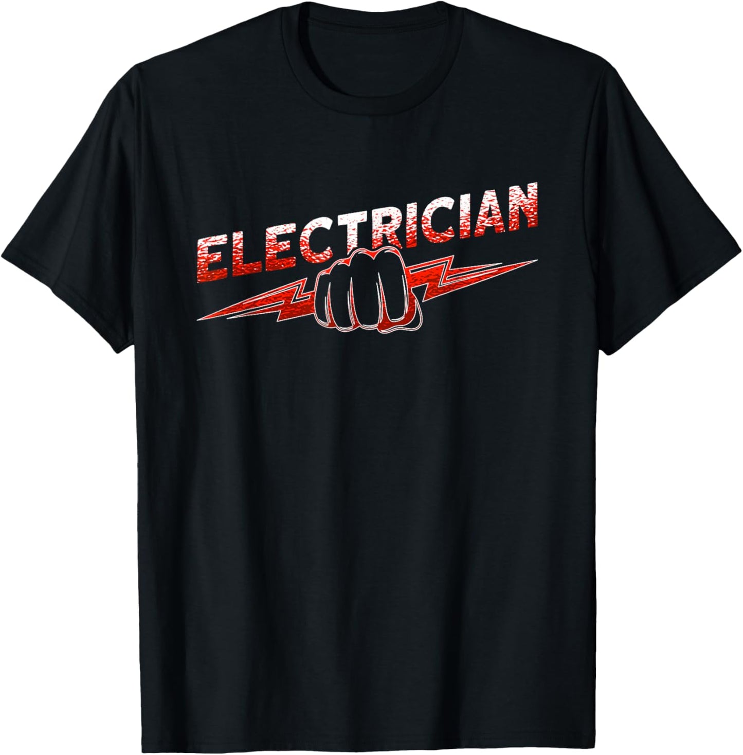 Funny Electrical Worker Skull USA Flag Electrician T-Shirt - T-Shirt | Black