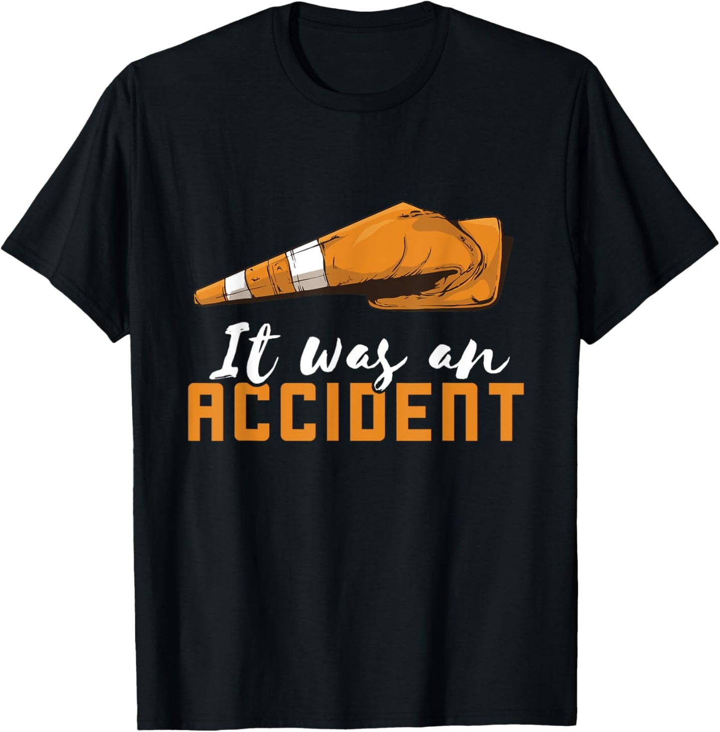 Traffic Cone It Was An Accident Traffic Cone Costume T-Shirt - T-Shirt | Black