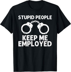 Funny Cop Design Women Police Officer Policeman Cop T-Shirt - T-Shirt | Black