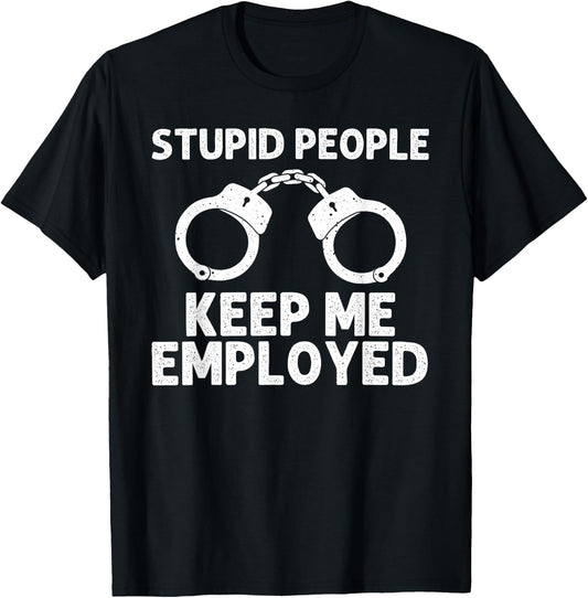 Funny Cop Design Women Police Officer Policeman Cop T-Shirt - T-Shirt | Black