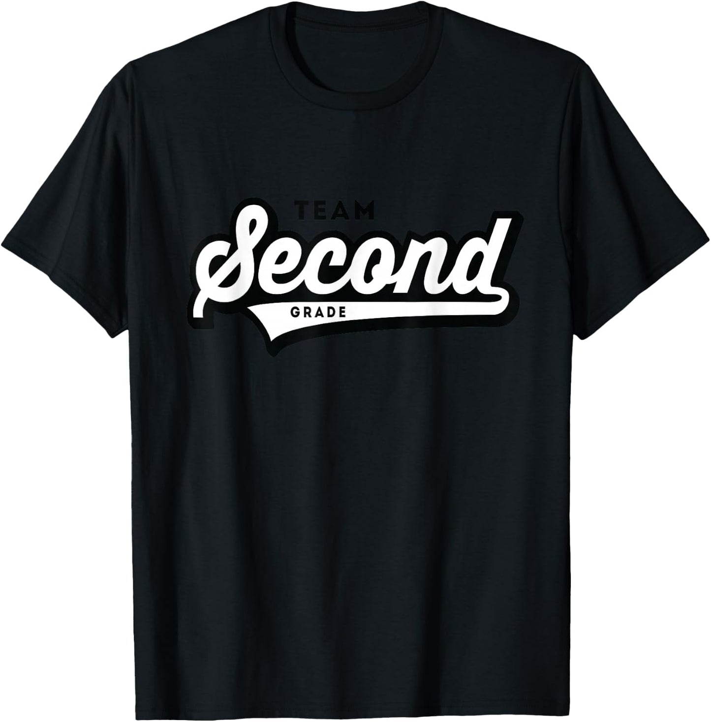 2nd Grade TEAM School Teacher Second Baseball-Style Shirt T-Shirt - T-Shirt | Black