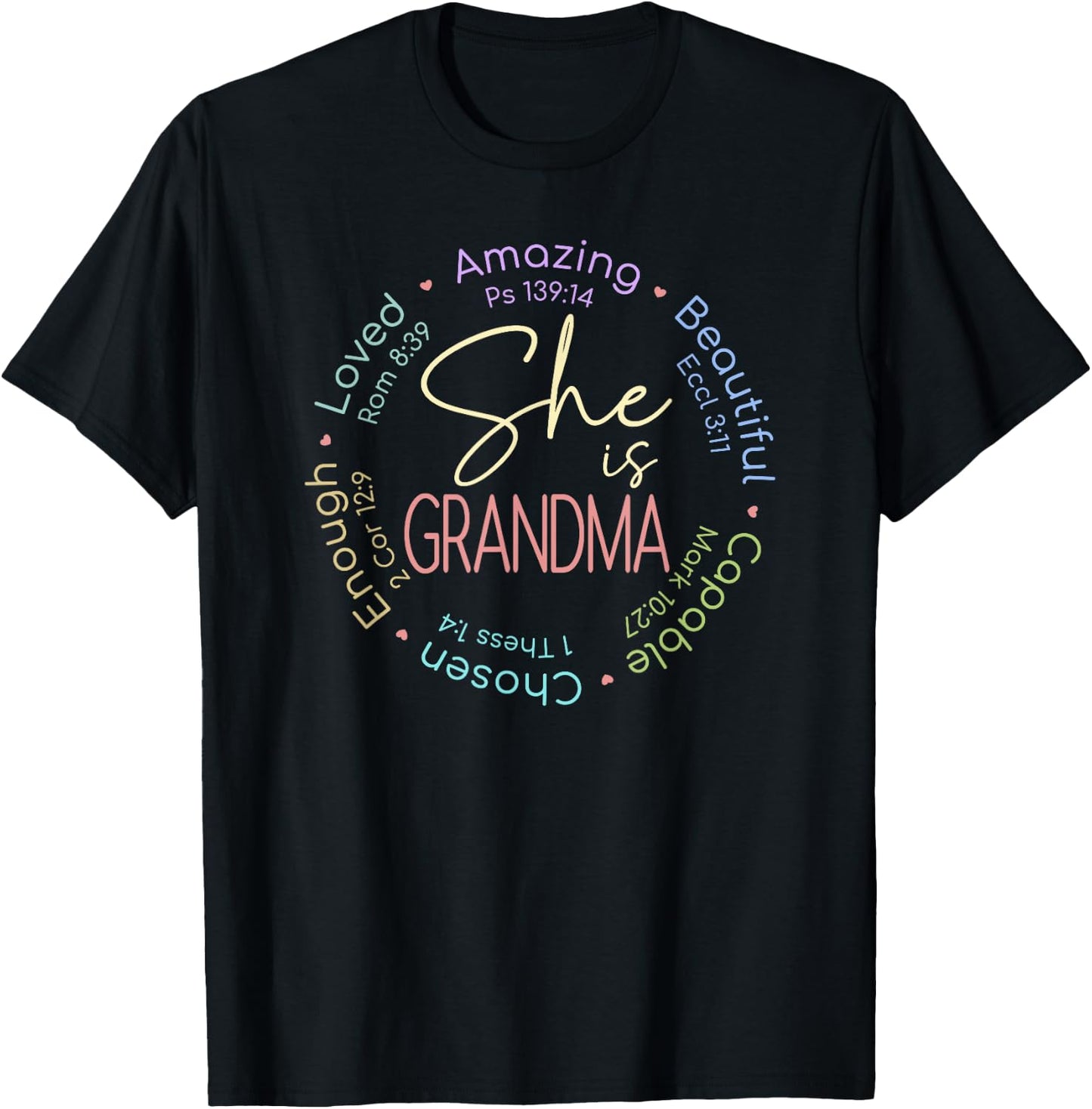 She Is Grandma Christian Bible Verse Gift T-Shirt - T-Shirt | Black