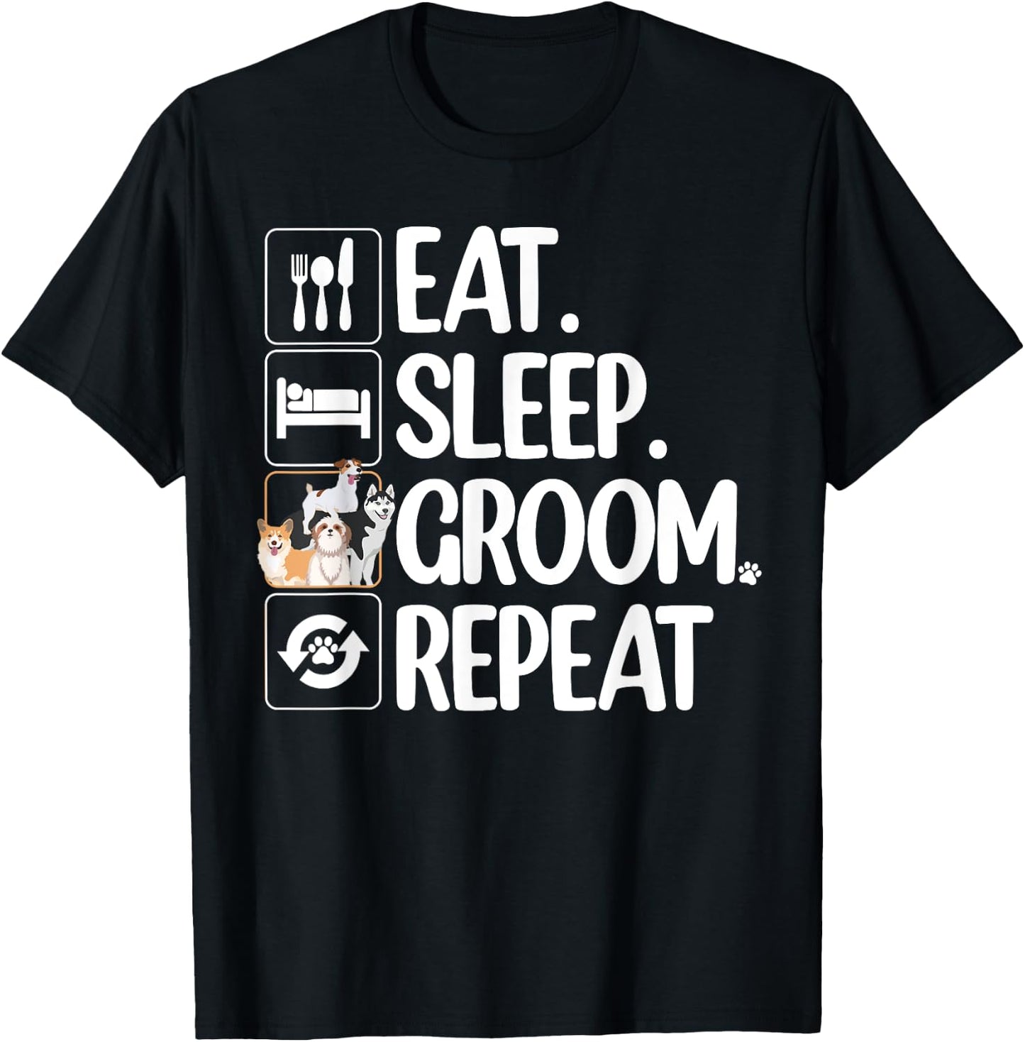 Funny Dog Groomer Design Women Pet Groomer Grooming T-Shirt - T-Shirt | Black