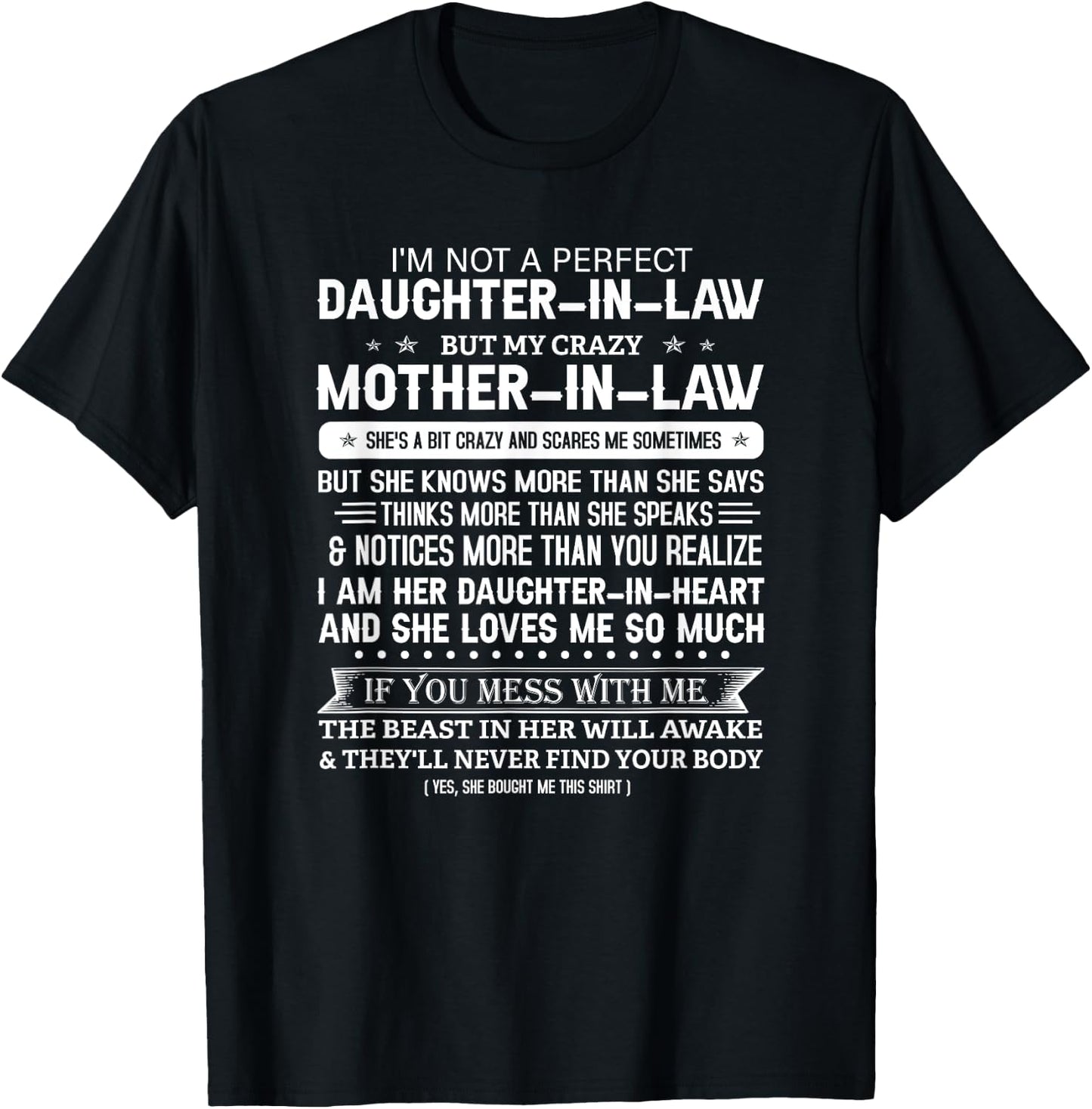 I'm Not A Perfect Daughter-in-law But My Crazy Mother-in-law T-Shirt - T-Shirt | Black