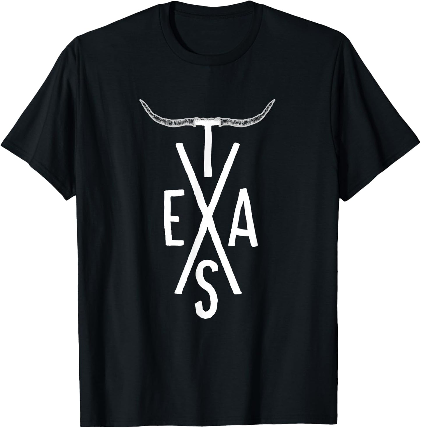 Cool Texas Souvenir Long Cow Horns USA Cowboy Traveler Gift T-Shirt - T-Shirt | Black