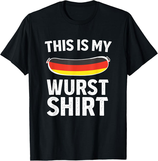This Is My Sausage Shirt Germany Flag Oktoberfest Costume T-Shirt - T-Shirt | Black