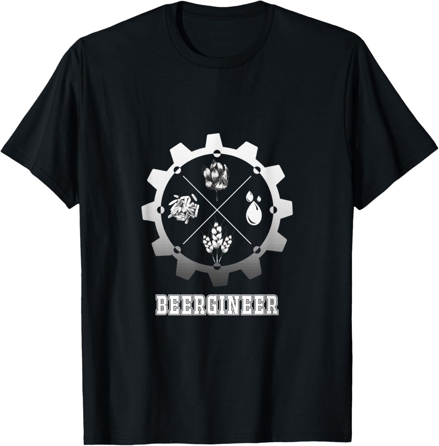 Beergineer Homebrew Home Brewing Craft Beer Brewer T-Shirt - T-Shirt | Black