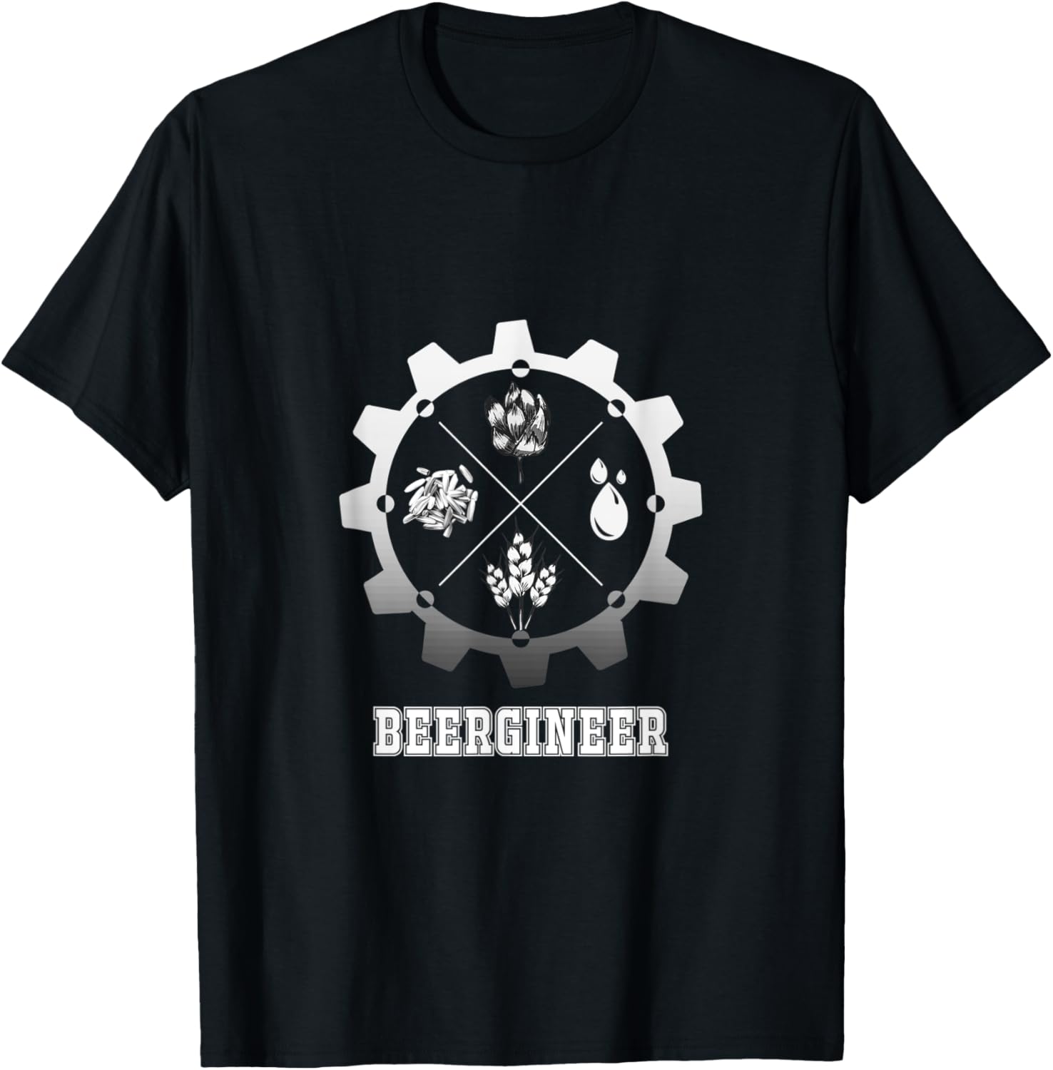 Beergineer Homebrew Home Brewing Craft Beer Brewer T-Shirt - T-Shirt | Black