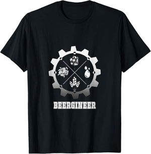 Beergineer Homebrew Home Brewing Craft Beer Brewer T-Shirt - T-Shirt | Black