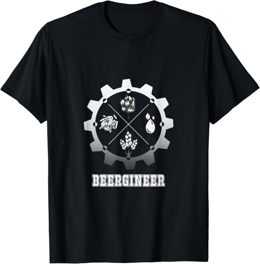 Beergineer Homebrew Home Brewing Craft Beer Brewer T-Shirt - T-Shirt | Black