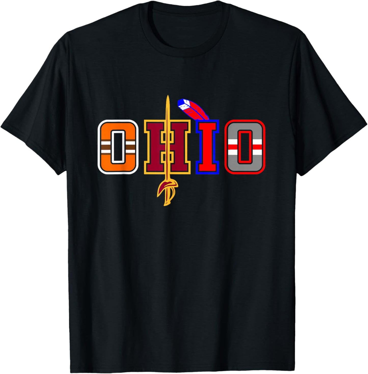Ohio Gifts and Apparel - DressedForDuty Ohio Apparel -Adults, Kids Black Short Sleeve Modern Classic T-Shirt - T-Shirt | Black