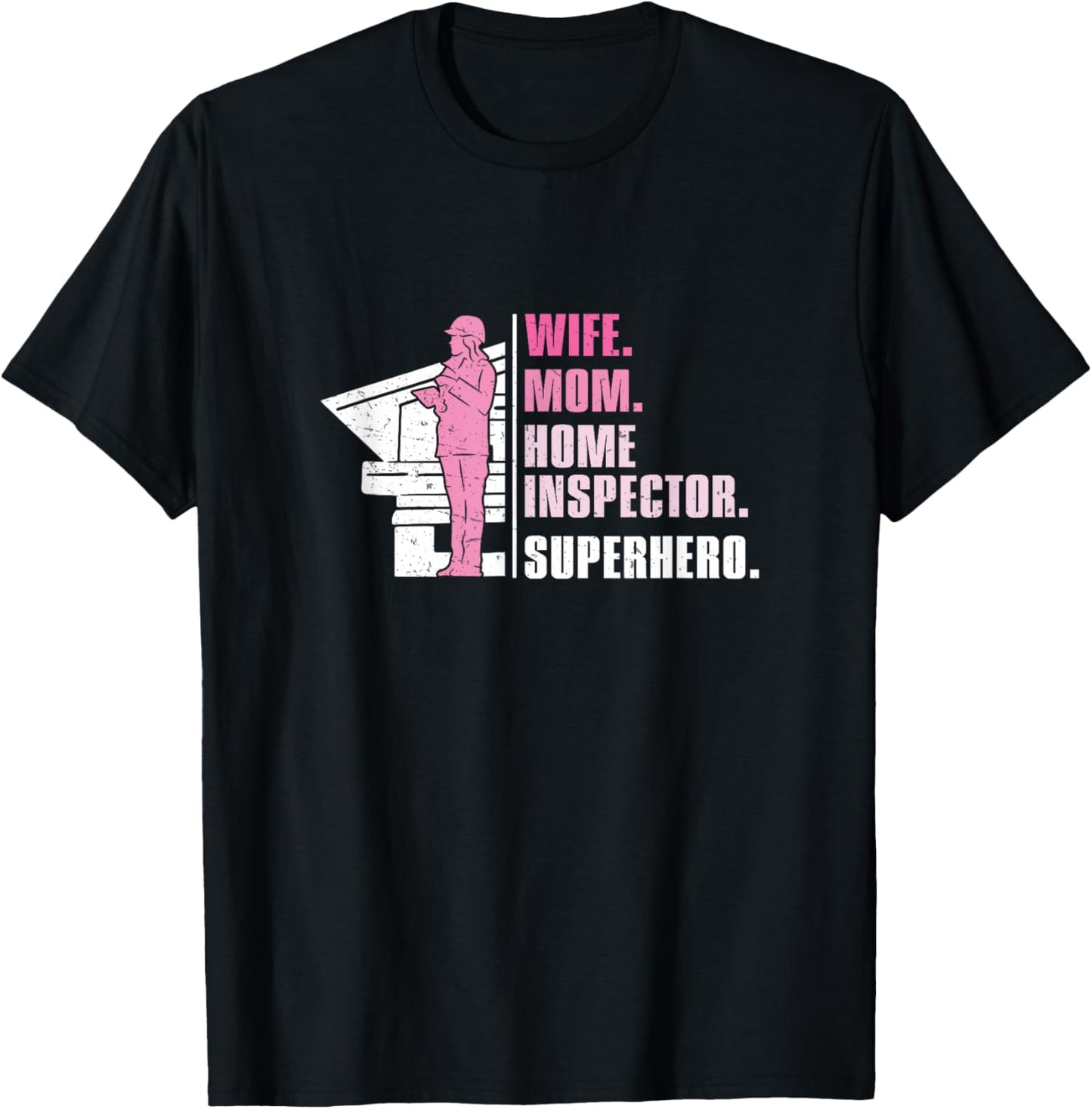 Wife Mom Retro Home Inspector Superhero Property Inspections T-Shirt - T-Shirt | Black
