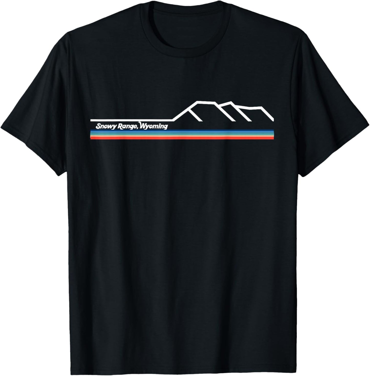 Snowy Range, Wyoming Retro 1970s-inspired T-Shirt - T-Shirt | Black
