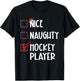 Nice Naughty Hockey Player List Christmas Santa Claus T-Shirt - T-Shirt | Black