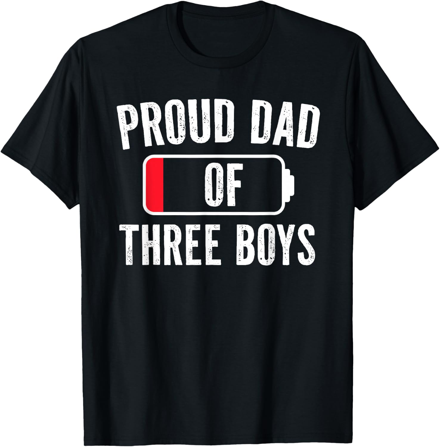 Boy Dad, Dad Of Three Boys Daddy of 3 Sons Father's Day T-Shirt - T-Shirt | Black