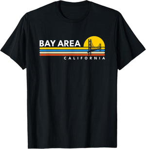 Bay Area California CA Vintage Retro Souvenirs T-Shirt - T-Shirt | Black