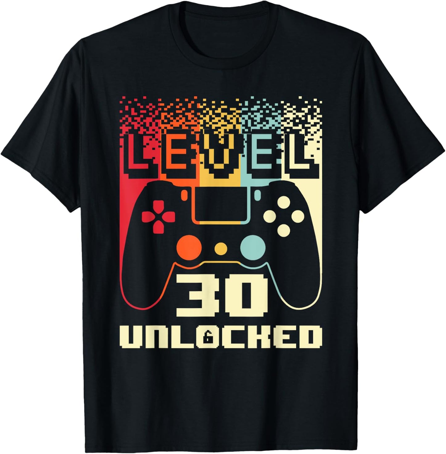 30th Birthday Level 30 Unlocked Gamer 30 Year Old T-Shirt - T-Shirt | Black