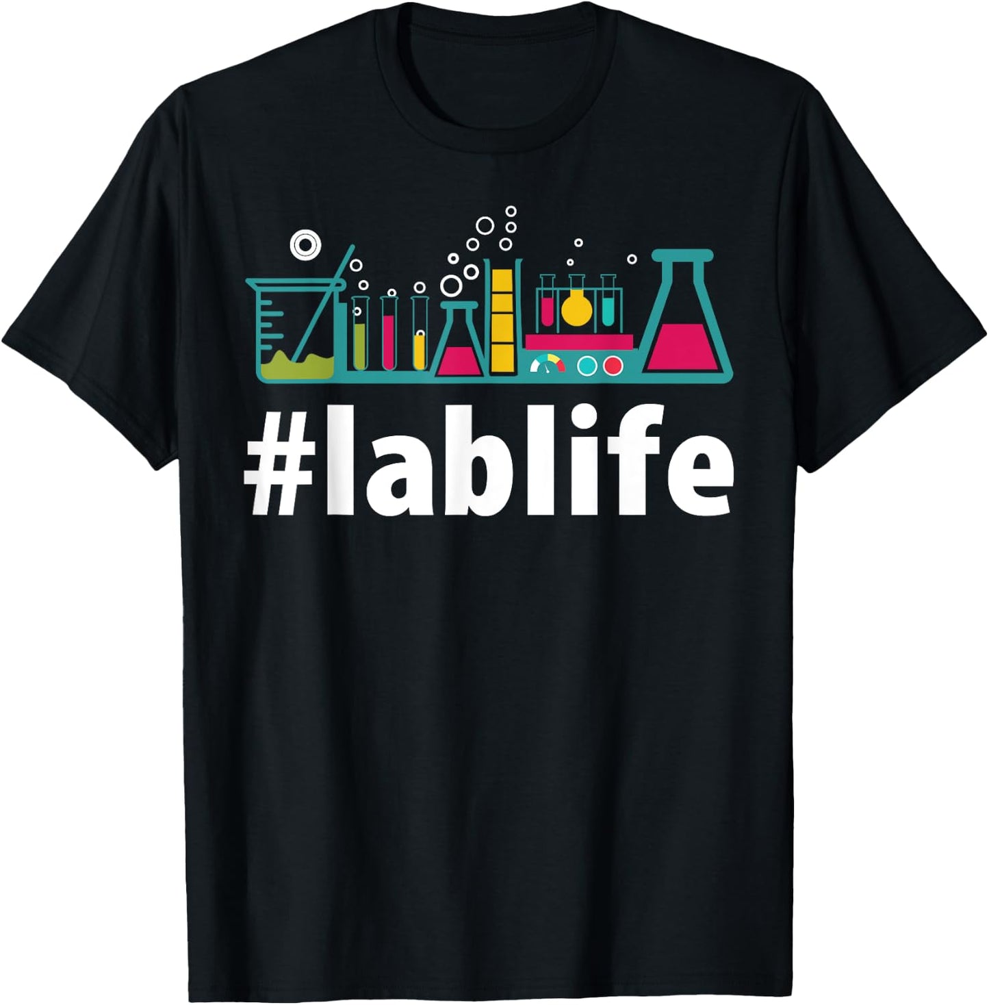 Funny Science Lab Co. Lablife Gift Hashtag lab life PhD Science T-Shirt - T-Shirt | Black