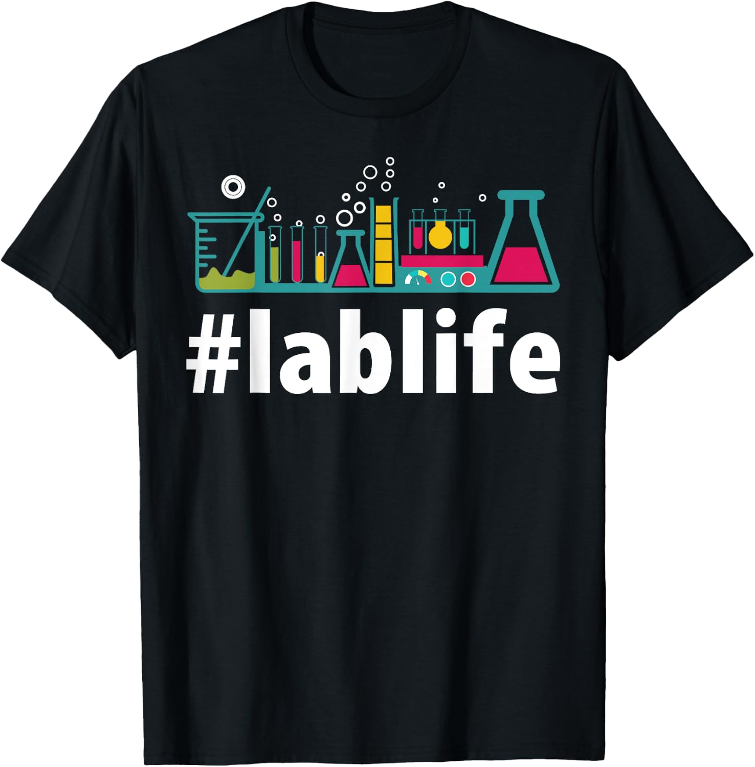 Funny Science Lab Co. Lablife Gift Hashtag lab life PhD Science T-Shirt - T-Shirt | Black