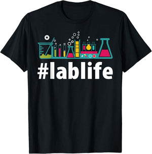 Funny Science Lab Co. Lablife Gift Hashtag lab life PhD Science T-Shirt - T-Shirt | Black