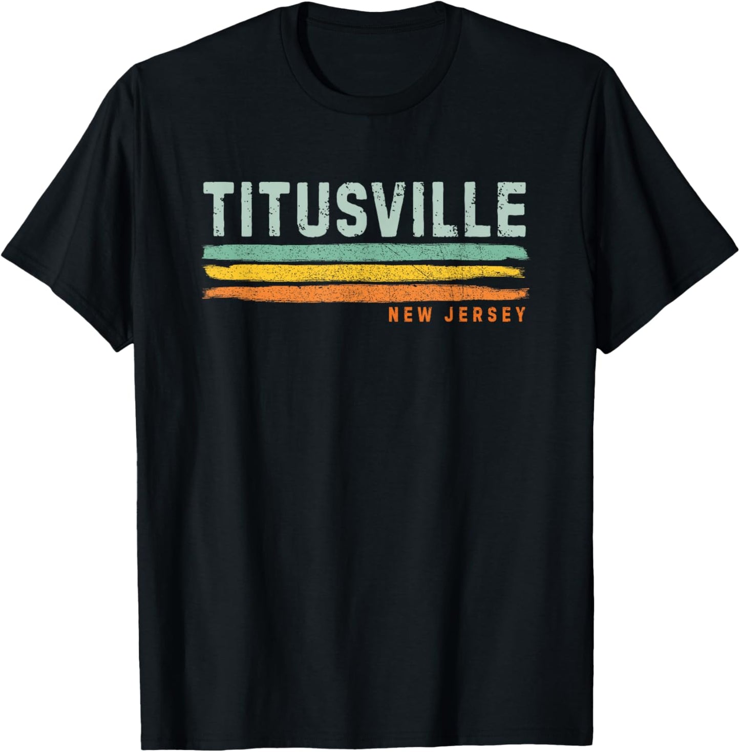 Vintage Stripes Titusville NJ T-Shirt - T-Shirt | Black
