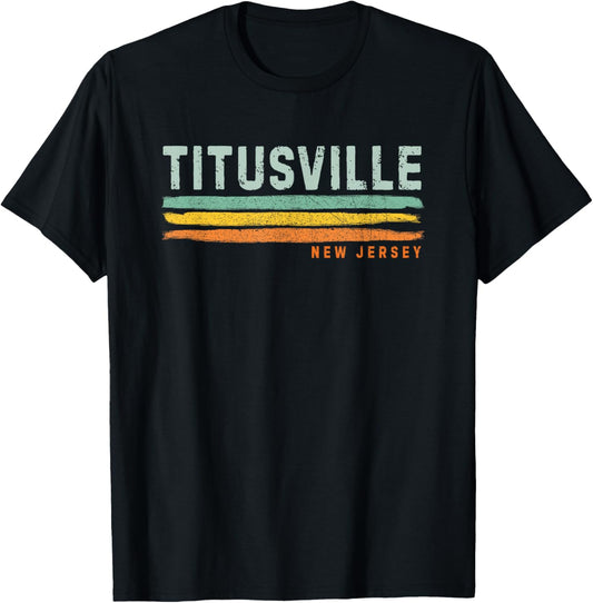 Vintage Stripes Titusville NJ T-Shirt - T-Shirt | Black