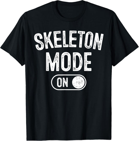 Skeleton Mode On Costume Funny Anatomy Gift Goth T-Shirt - T-Shirt | Black