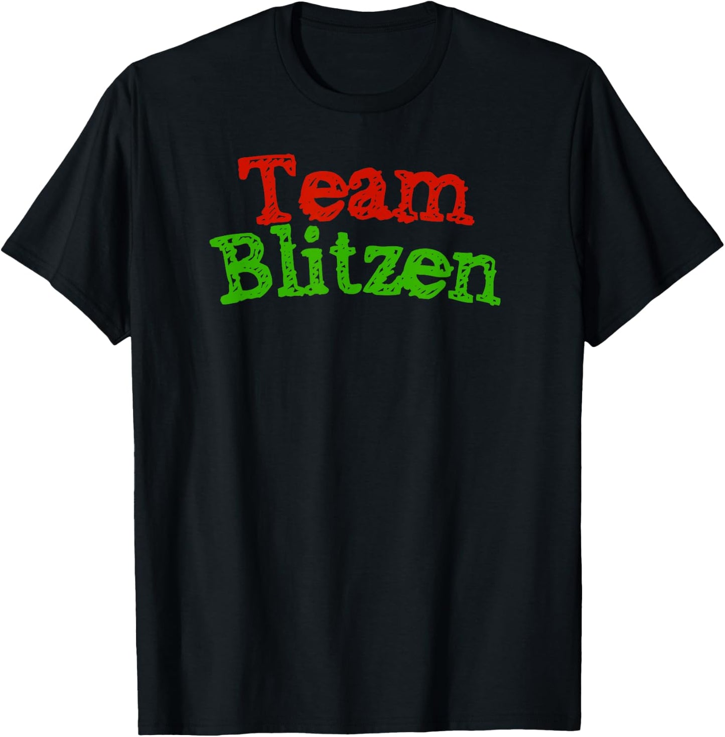 Team Blitzen Funny Reindeer Graphic Gift T-Shirt - T-Shirt | Black