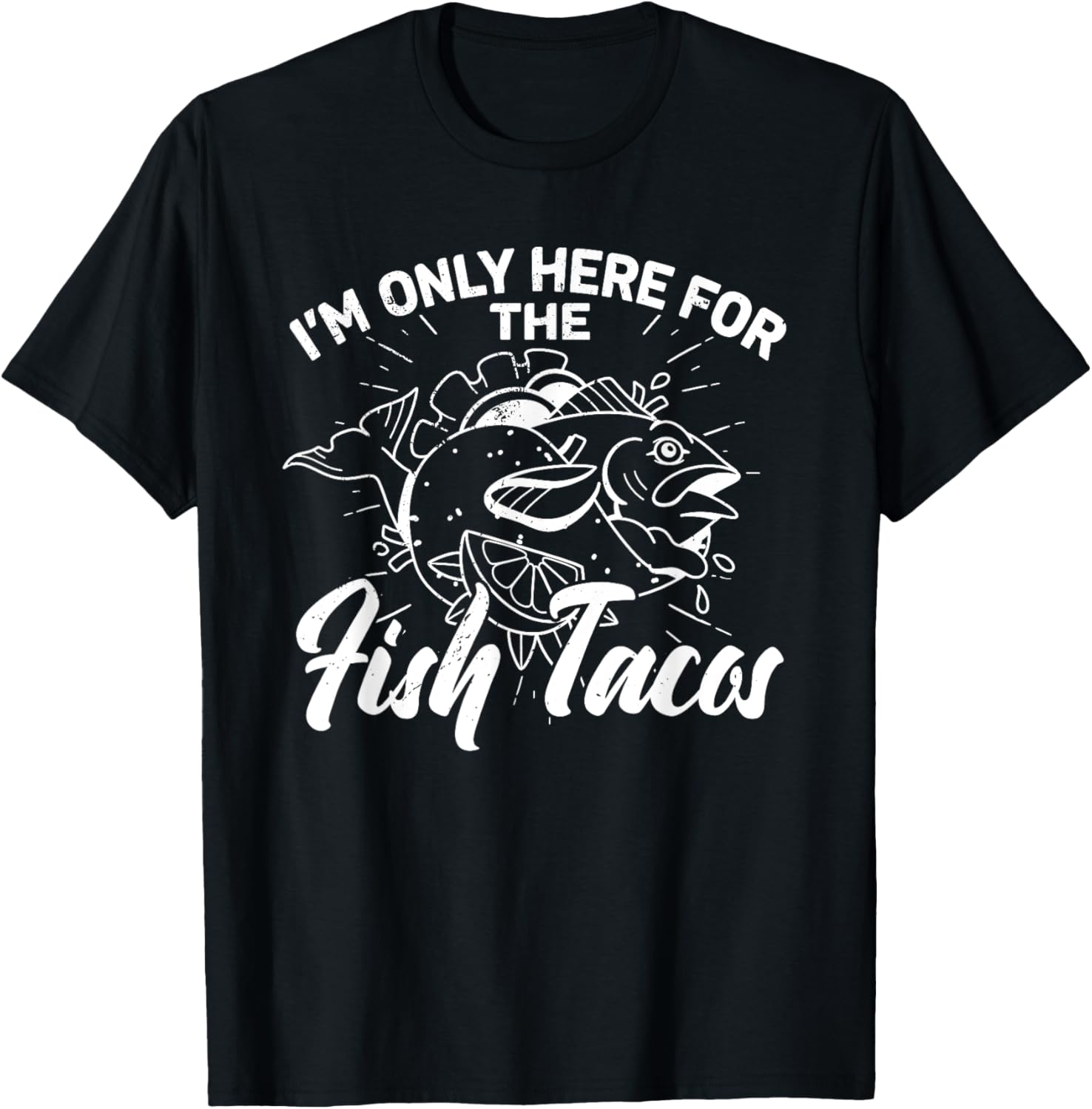 Fish taco Mexican tortilla recipe Baja California Mexico T-Shirt - T-Shirt | Black