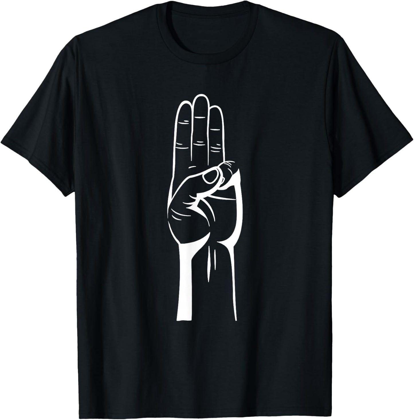 3 Finger Salute T-Shirt - T-Shirt | Black