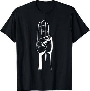 3 Finger Salute T-Shirt - T-Shirt | Black