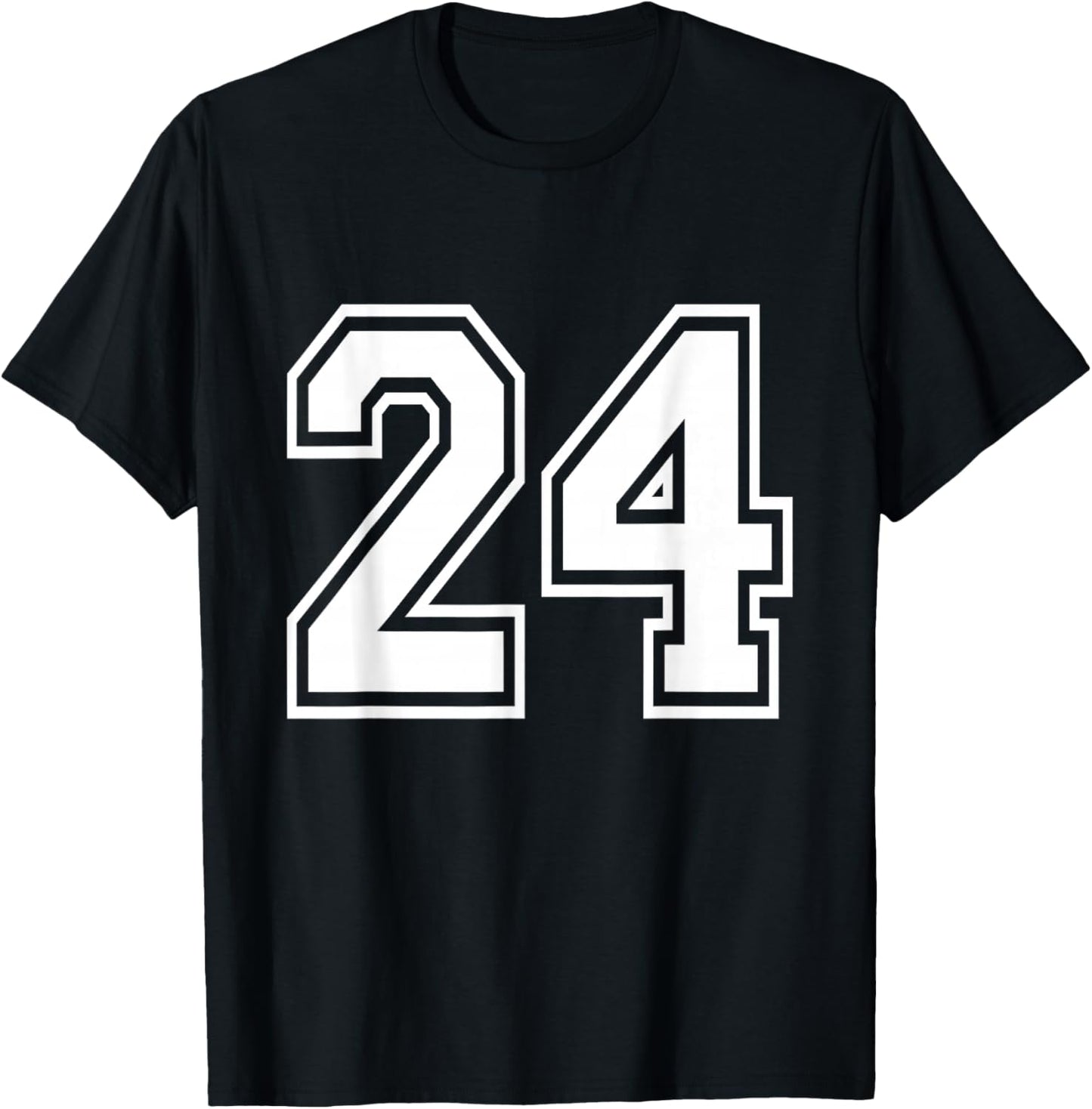 Number 24 Varsity Sports Team Jersey 24th Birthday 24 Years T-Shirt - T-Shirt | Black