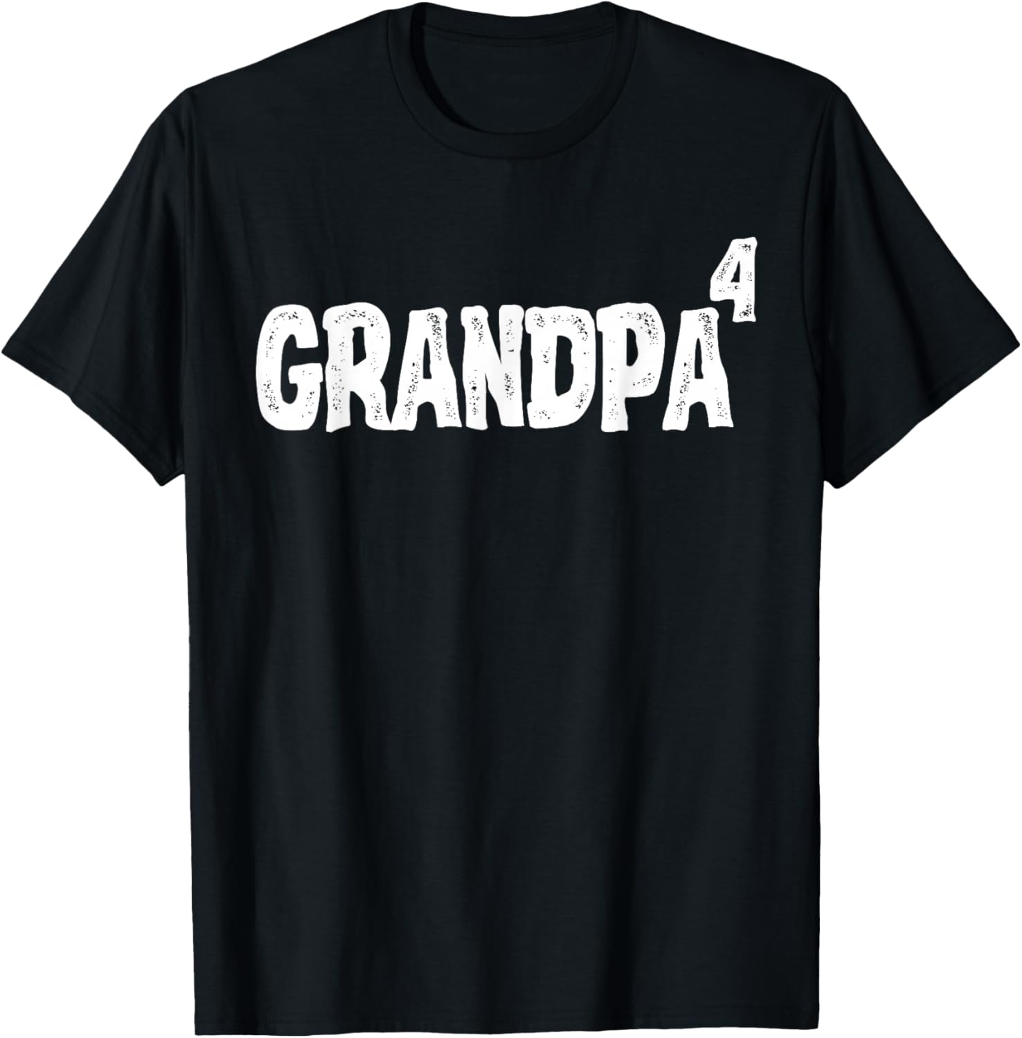 Grandpa of 4 Grandkids Four Grandchildren 4th Time Grandpa T-Shirt - T-Shirt | Black