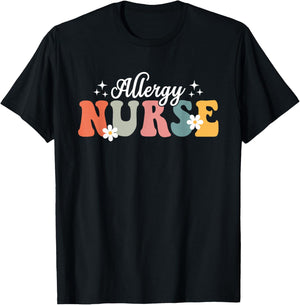 Retro Groovy Nurse Allergy Nurse Funny Nursing Men T-Shirt - T-Shirt | Black