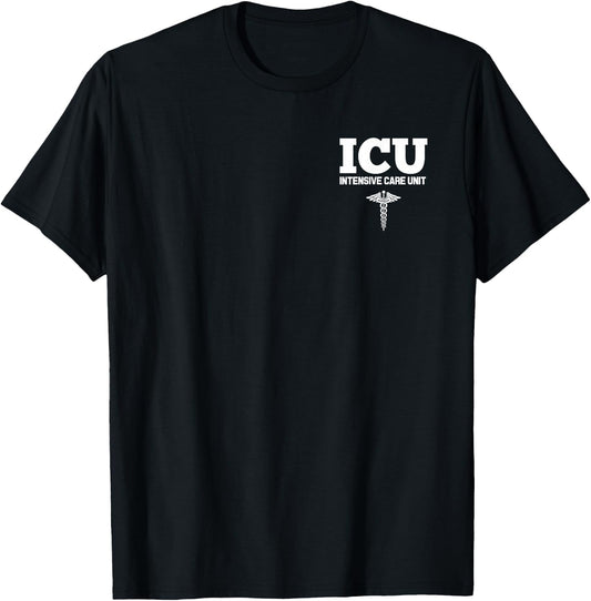 ICU Registered Nurse Intensive Care Unit RN Staff Uniform T-Shirt - T-Shirt | Black