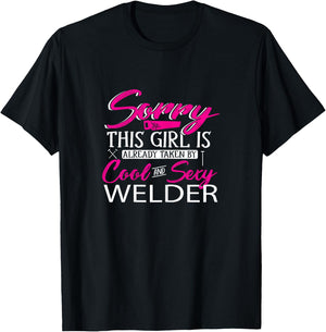 Welder Girlfriend This Girl Is Taken T-Shirt - T-Shirt | Black