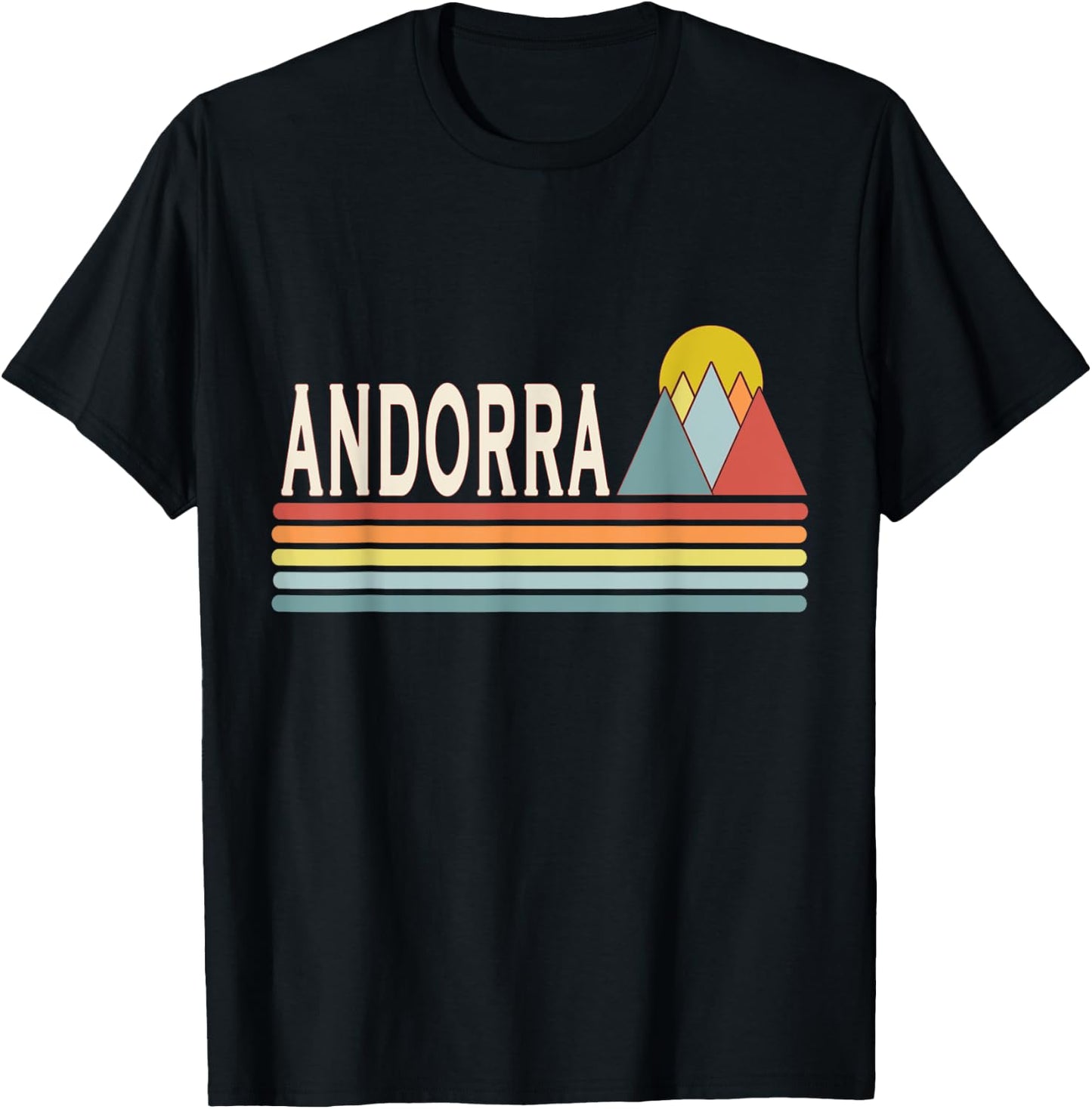 Retro style Andorra outdoors T-Shirt - T-Shirt | Black