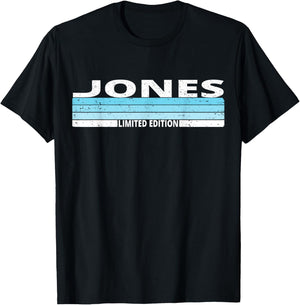 Jones Surname Birthday Family Reunion 80s 90s Blue Sunset T-Shirt - T-Shirt | Black
