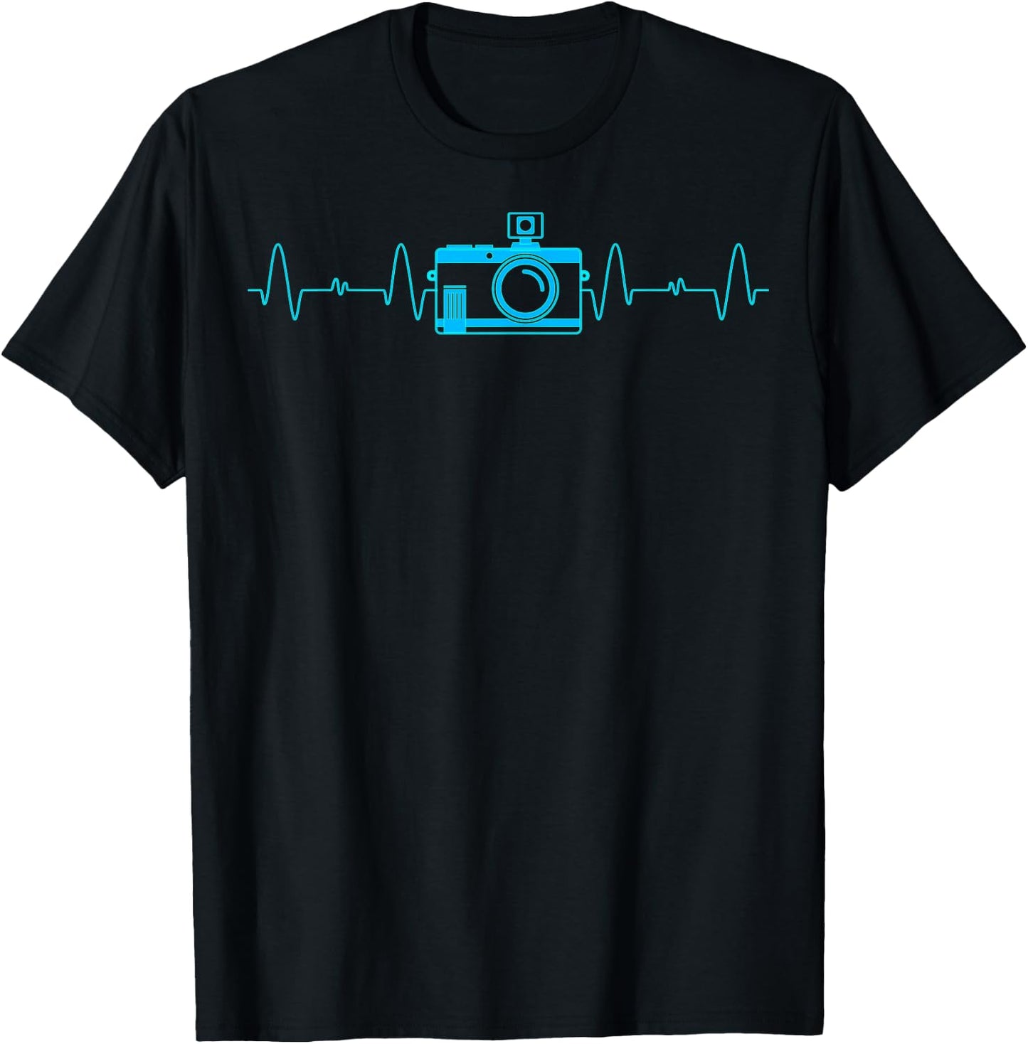 Photographers Heartbeat Camera Lovers T Shirt T-Shirt - T-Shirt | Black