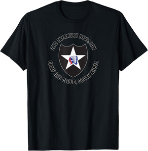 2nd Infantry Division Camp Red Cloud Korea Emblem Veteran T-Shirt - T-Shirt | Black