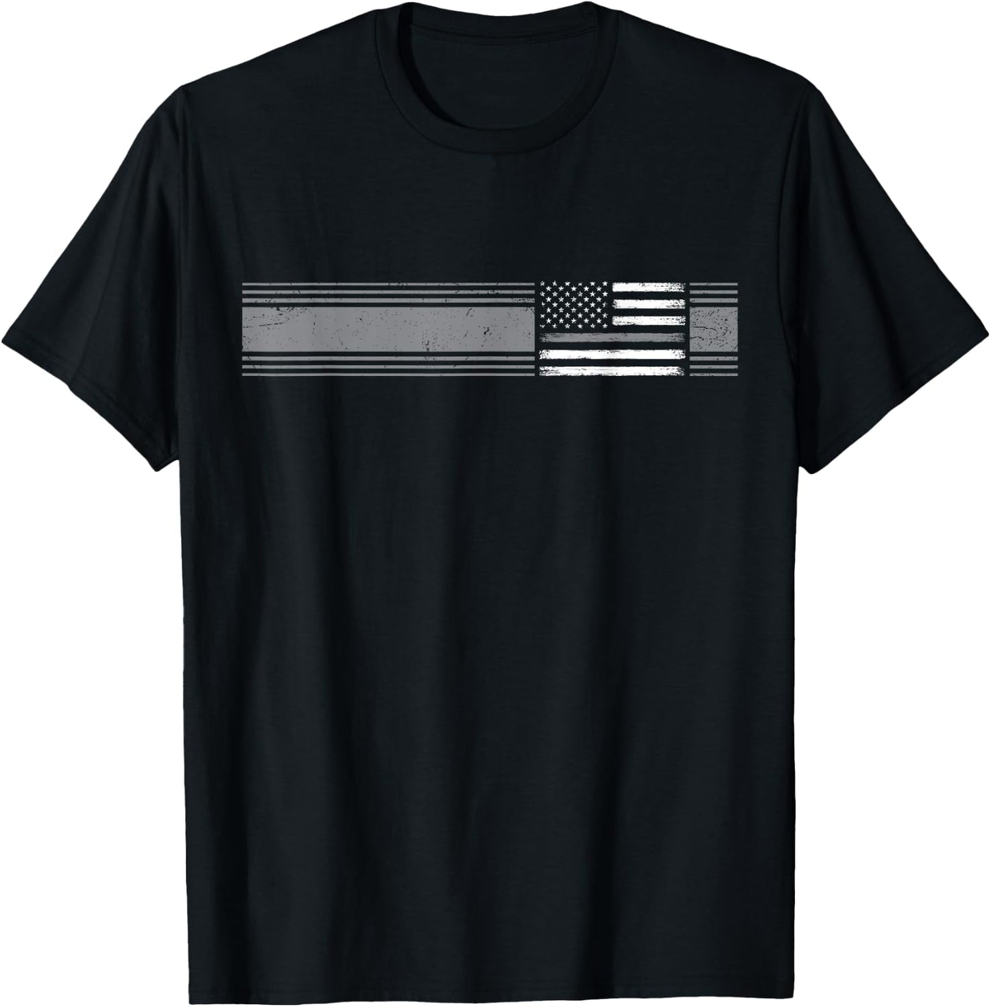 Thin Silver Line Family American Flag Correctional Officer T-Shirt - T-Shirt | Black