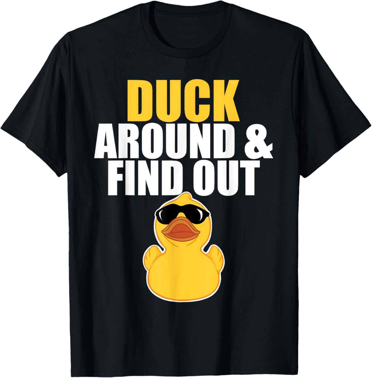 Miftees Duck Around and Find Out Kids Black Small T-Shirt - T-Shirt | Black