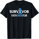Prostate Cancer Awareness Survivor Gift Light blue Ribbon T-Shirt - T-Shirt | Black