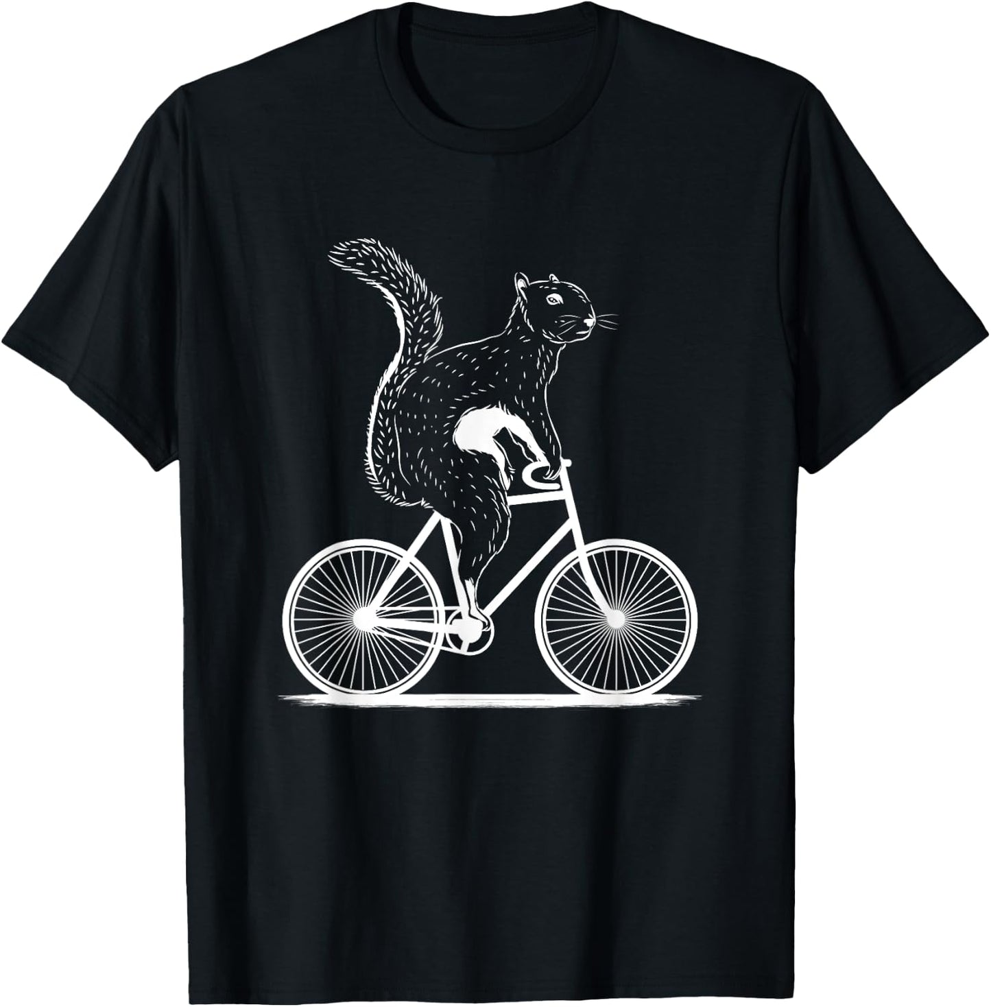 Funny Cycling Animal Lover Squirrel On A Bike Gift Men Women T-Shirt - T-Shirt | Black