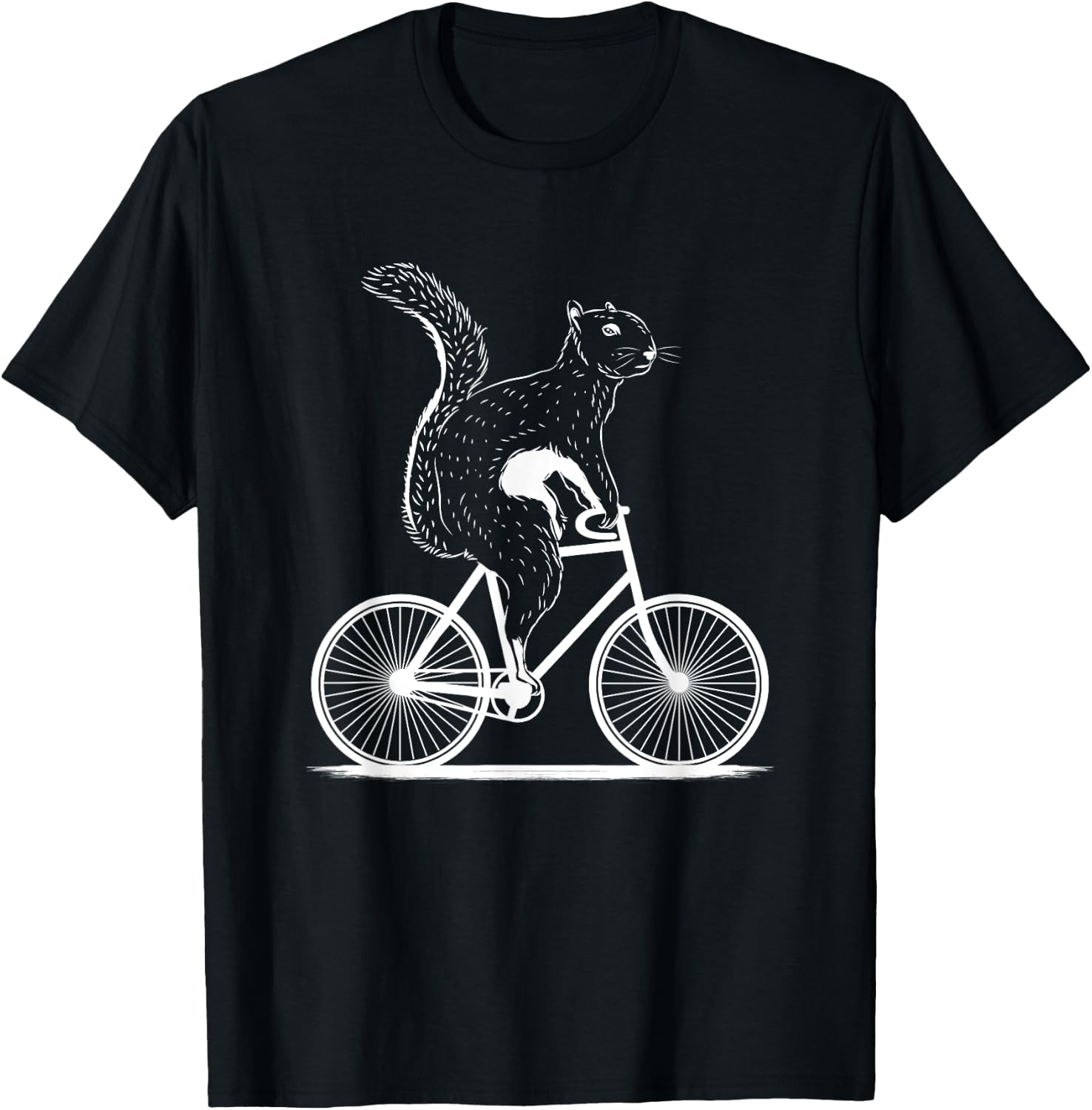 Funny Cycling Animal Lover Squirrel On A Bike Gift Men Women T-Shirt - T-Shirt | Black
